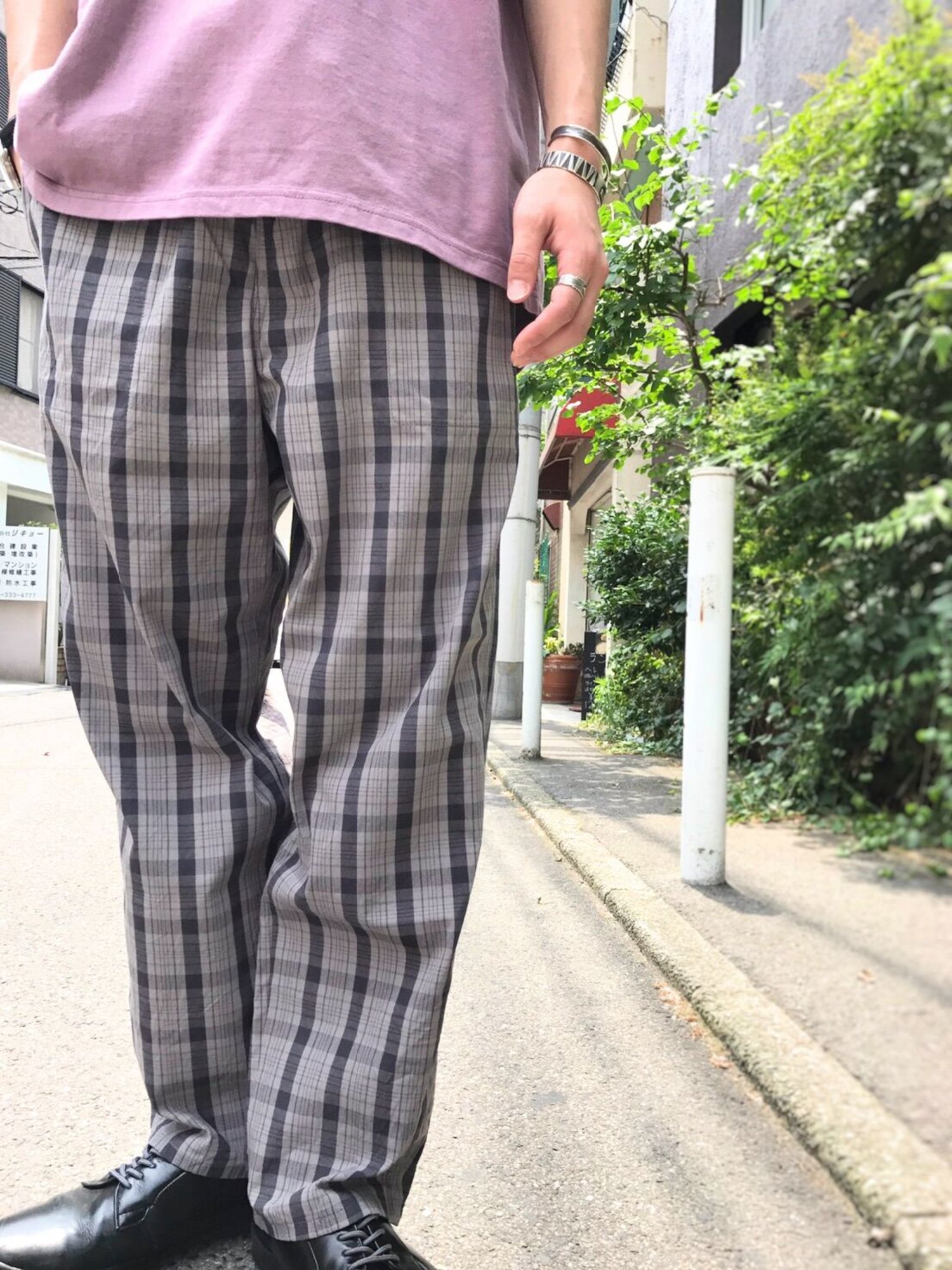 ANACHRONORM Sulfur Herringbone Wide Baker Pants [NAVY