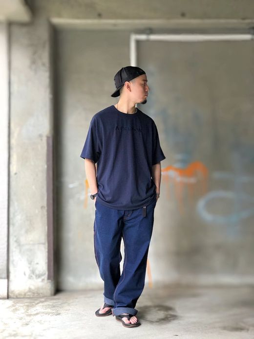 A PERSON AP-33 / CLASSIC LOGO EMB TEE / NAVY/NAVY
