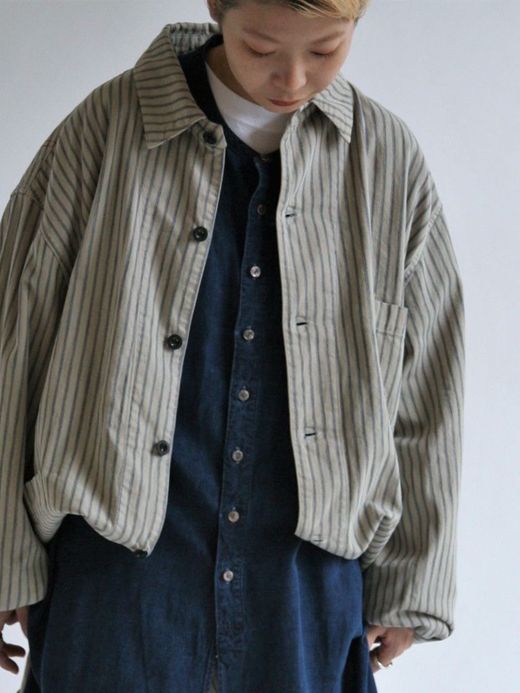ANACHRONORM AN098 / COVERALL SHIRT Ⅱ / HICKORY STRIPE