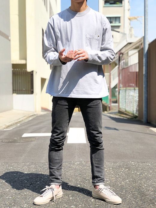 ANACHRONORM Sulfur Dye L/S Pocket T-S / silver gray