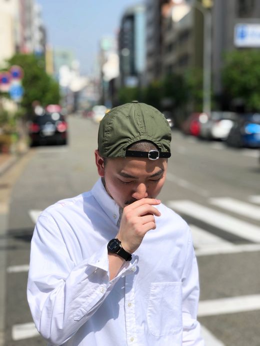 ANACHRONORM ANDC-047 / T/C LEATHER BUCKLE CAP / OLIVE