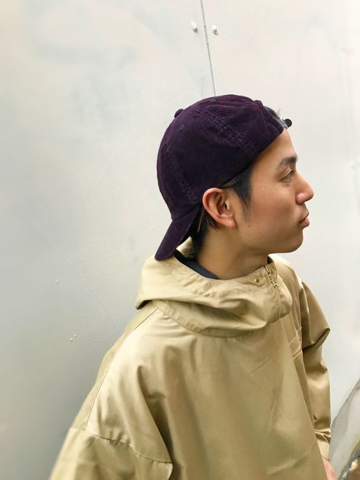 ANACHRONORM Corduroy Leather Buckle Cap / plum