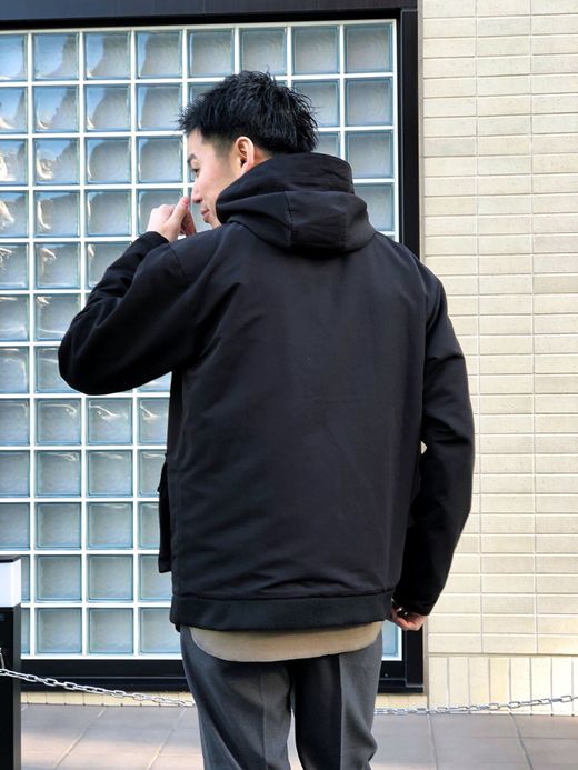 ROARK REVIVAL RJJ550 / HOODED COACHES JACKET / BLACK