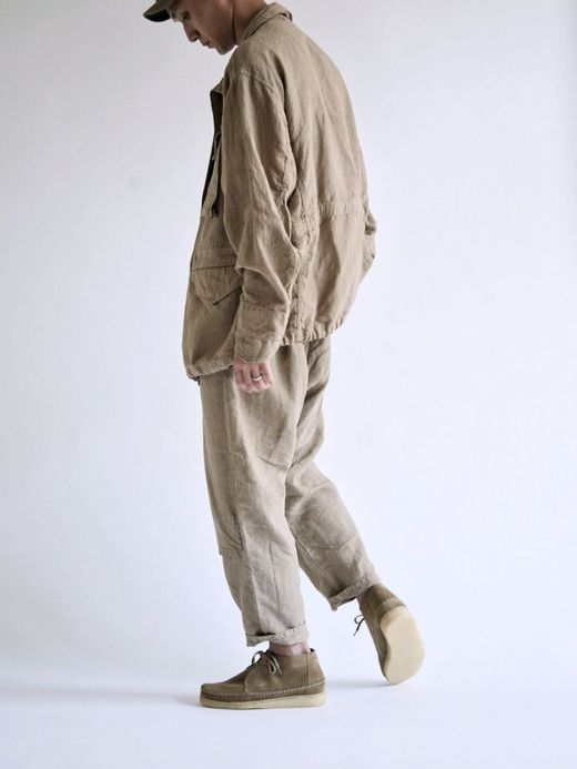 ANACHRONORM AN096 / LINEN TAPERED EASY PANTS / BEIGE