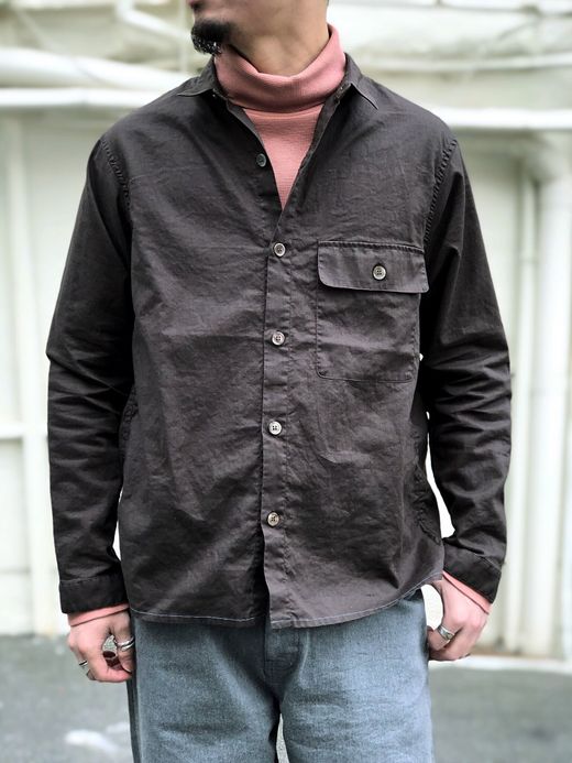 VOO VOO-904 / LINEN ALLROUND SHIRTS / BROWN