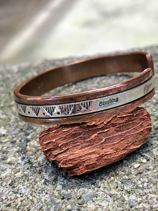 Indian Jewelry Wylie Secatero Silver&Copper Bangle / type C