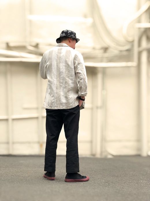 ANACHRONORM ANA351 / STRIPE WORK LAPEL JK / OFF WHITE