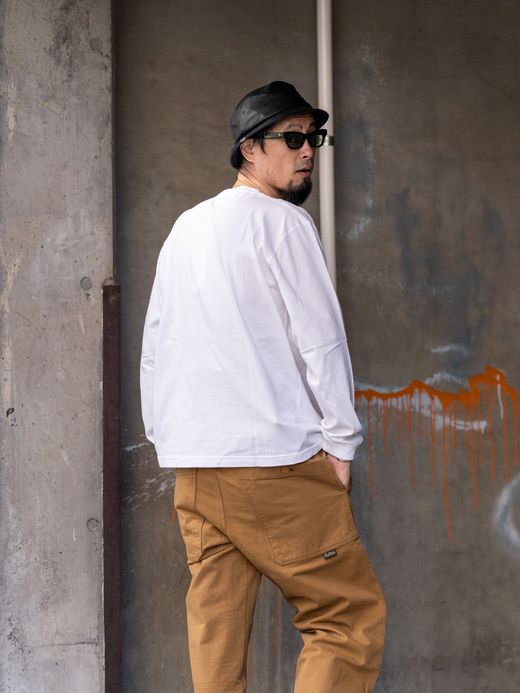 ANACHRONORM AN112 / EMBROID L/S T-S / WHITE