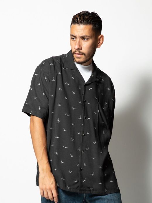 ROARK REVIVAL RWJ700 / SCORPION S/S WOVEN - COMFORT FIT / BLACK