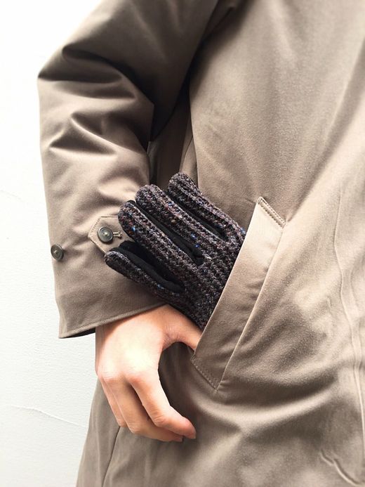 ANACHRONORM Suede Knit Mix Glove / black