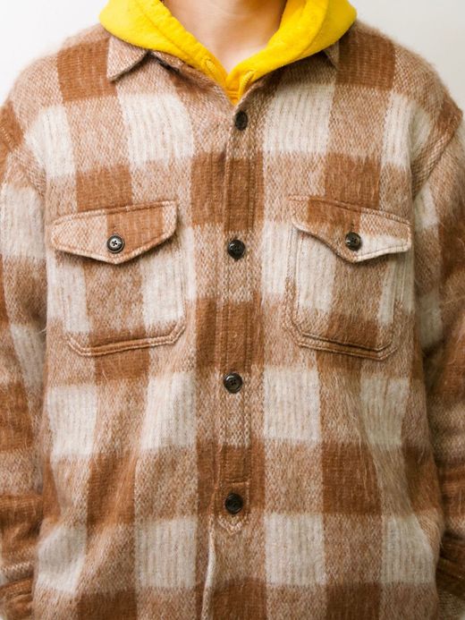  MP-20AW006 / BERKELEY OVER SHIRTS (SHAGGY CHECK) / CAMEL