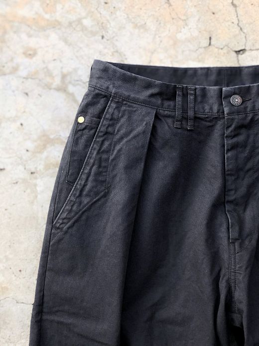ANACHRONORM NM-TR03 / STANDARD TUCK WIDE TROUSERS / BLACK