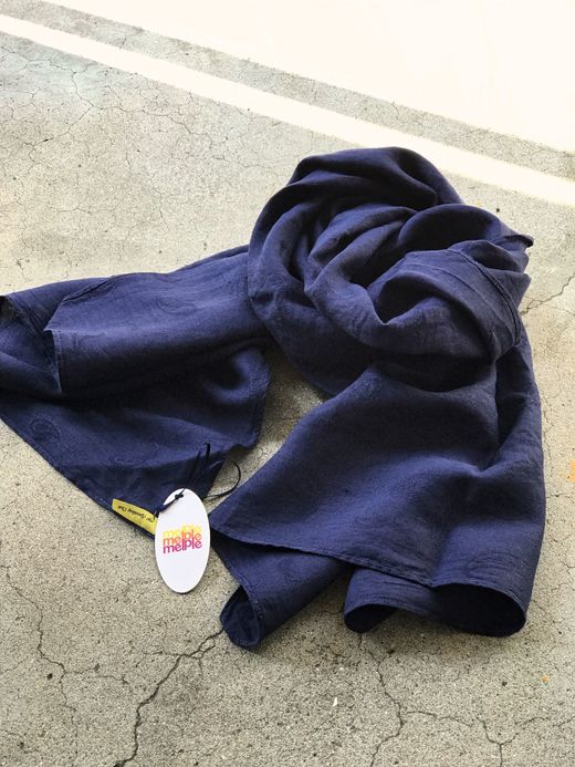  MP-20SP016 / LINEN JACQUARD STOLE / ネイビー