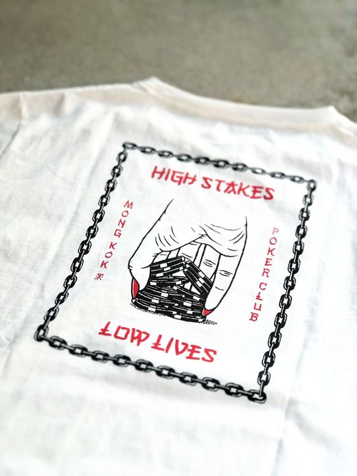 ROARK REVIVAL RLTJ501 / "HIGH STAKES, LOW LIVES" L/S TEE / WHITE