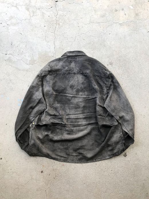 ANACHRONORM AN059 / RF TIE DYE L/S RESIZE OPEN COLLAR SHIRT / BLACK