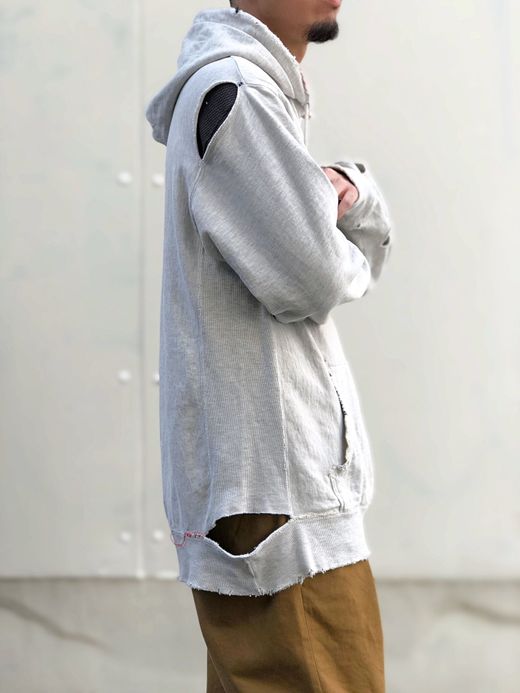 ANACHRONORM NM-SW02-W1 / DAMAGED HOODED SWEAT PARKER / OATMEAL