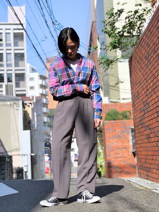  Monsarrat B/Dシャツ(マドラス) / ピンク/ブルー