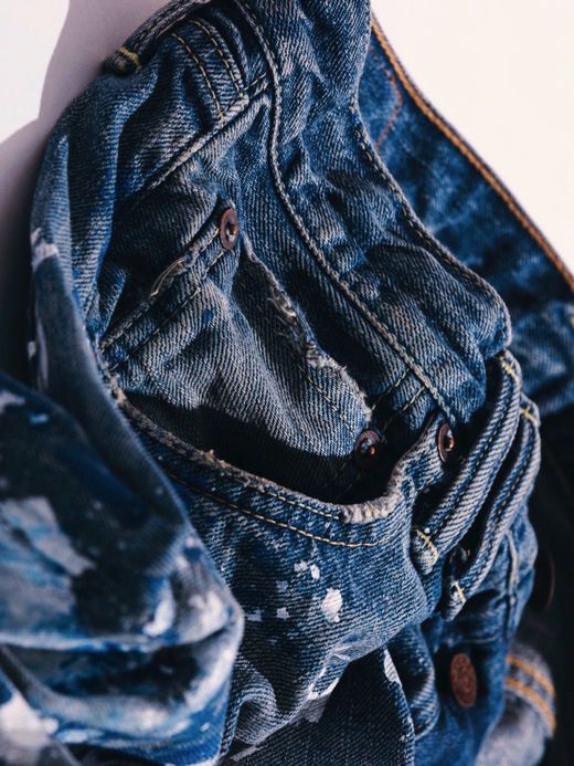 ANACHRONORM AN070 / PAINT REMAKE DENIM PANTS / INDIGO