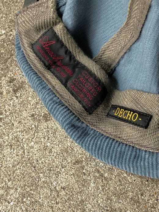 ANACHRONORM ANDC-045 / CORDUROY LEATHER BUCKLE CAP / STEEL BLUE