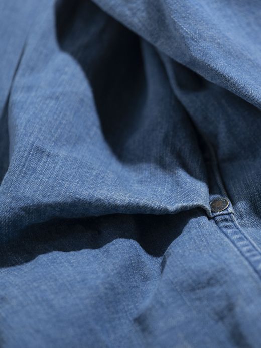 ANACHRONORM AN109-W1 / DENIM TUCK OPEN COLLAR SHIRT / Lt.INDIGO