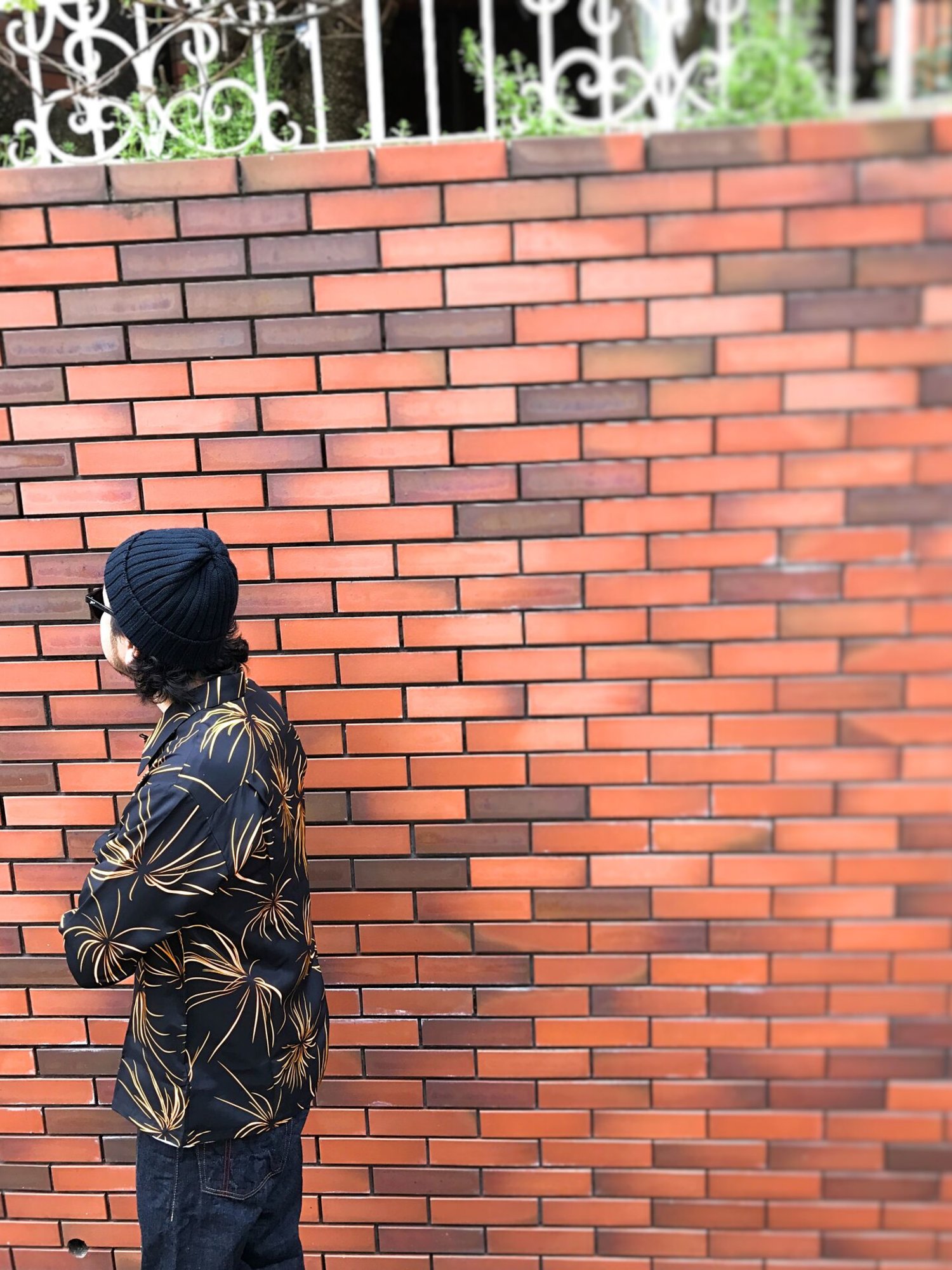 ANACHRONORM Rayon Hand Print L/S Shirt / hanabi | FLATBUSH