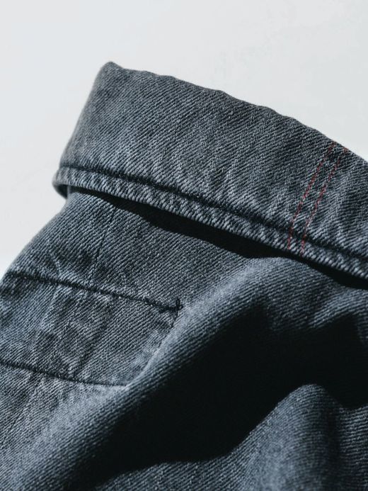 ANACHRONORM AN045-DP / PAINT DENIM ENGINEER COAT / BLACK BLEACH