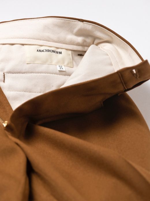 ANACHRONORM AN122 / CENTER PRESS STRAIGHT PANTS / CAMEL