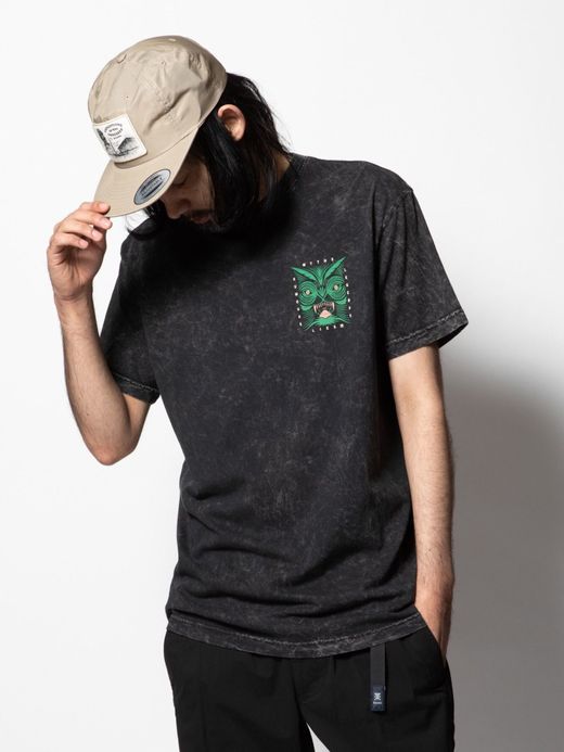 ROARK REVIVAL RT708 / "JUNGLE LUCIDUM" DYED TEE / BLACK