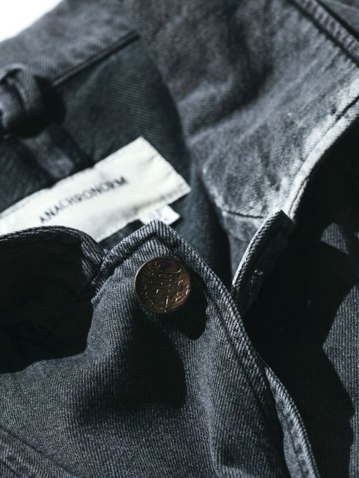 ANACHRONORM AN045-DP / PAINT DENIM ENGINEER COAT / BLACK BLEACH