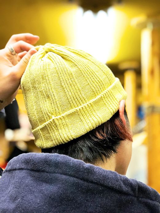 ROTOTO Mixed Silk Cotton Beanie / lime