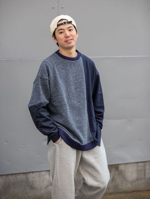 THE PARK SHOP TPS-288 / GRUNGEBOY KNIT for FLATBUSH / NAVY