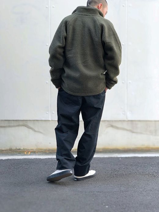 ANACHRONORM AN011 / TUCK WIDE TROUSERS / BLACK