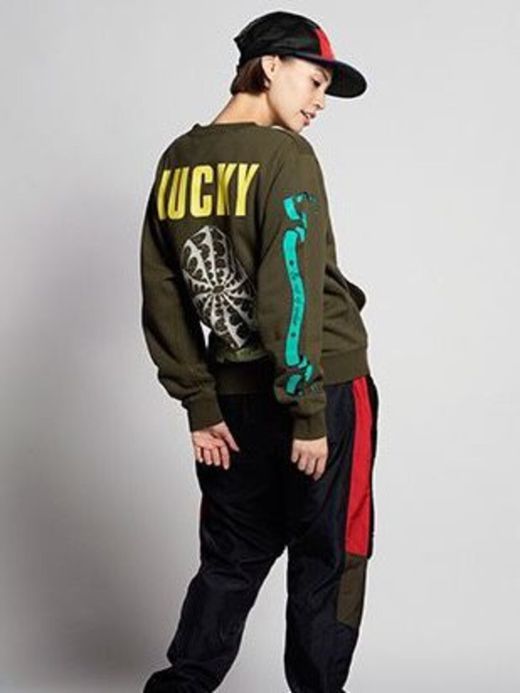 ALDIES A1403920 / LUCKY WIDE SWEAT / OLIVE