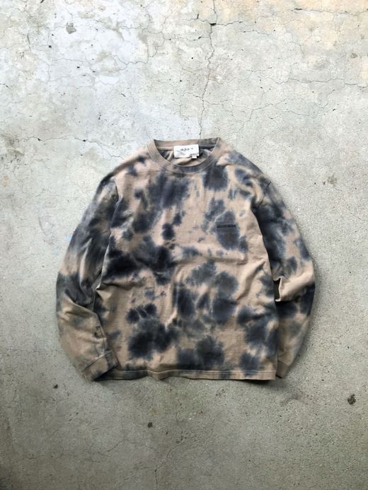 ANACHRONORM AN067 / PIGMENT TIE DYE LS T-SHIRT / BLACK