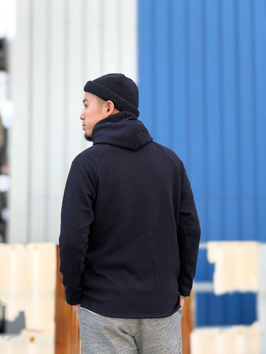 fulton SPN001 / "HIGH LINE" BOMBER HEAT HOODIE / BLACK
