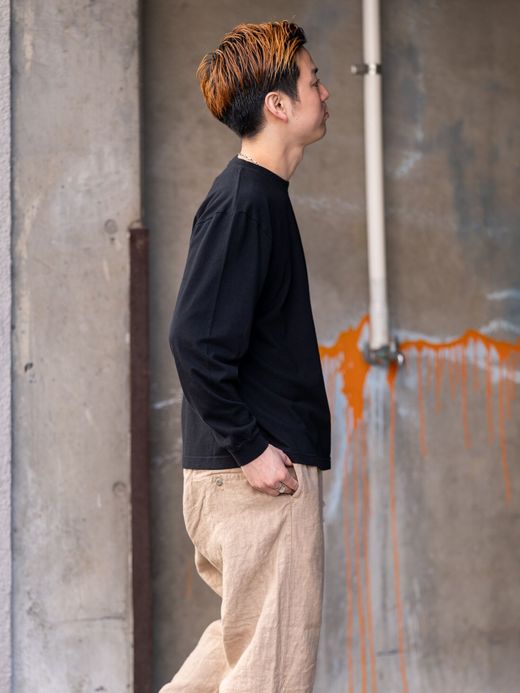 ANACHRONORM AN112 / EMBROID L/S T-S / BLACK