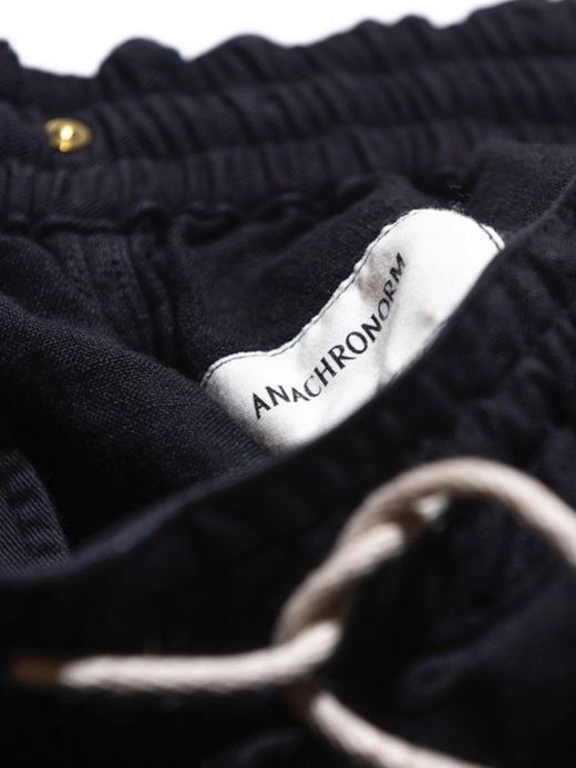ANACHRONORM AN096 / LINEN TAPERED EASY PANTS / BLACK