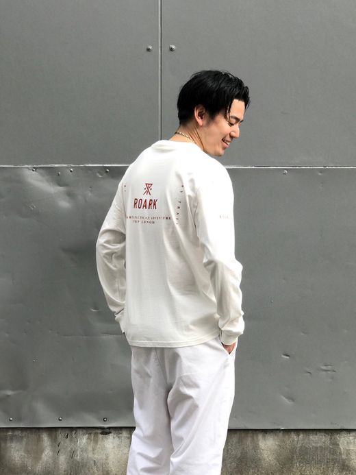 ROARK REVIVAL RLTJ600 / "SEEK&EXPLORE" L/S TEE / WHITE