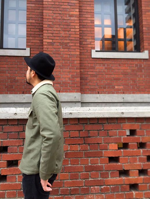 LIFT UP Boa × Back Satin Army Shirts / olive drab