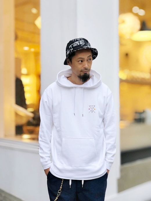 ROARK REVIVAL RSWJ570 / "WILDFLOWER" P/O HOODED SWEAT / WHITE
