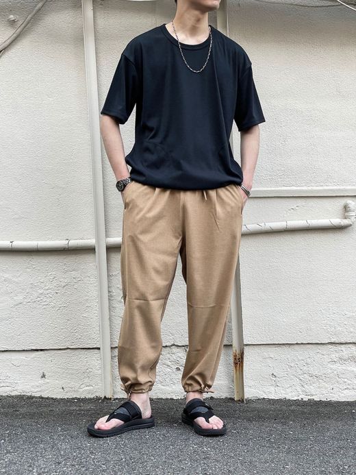 AXESQUIN-modified- 321019 / DRAW STRING TEE / BLACK