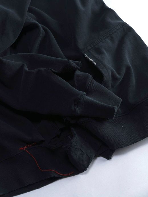 ANACHRONORM NM-SW02-W1 / DAMAGED HOODED SWEAT PARKER / BLACK