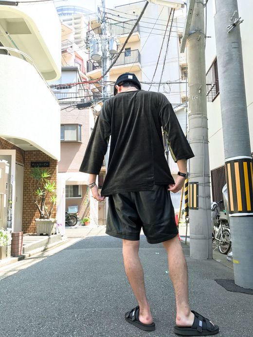 VOO Velour Step Crew / olive