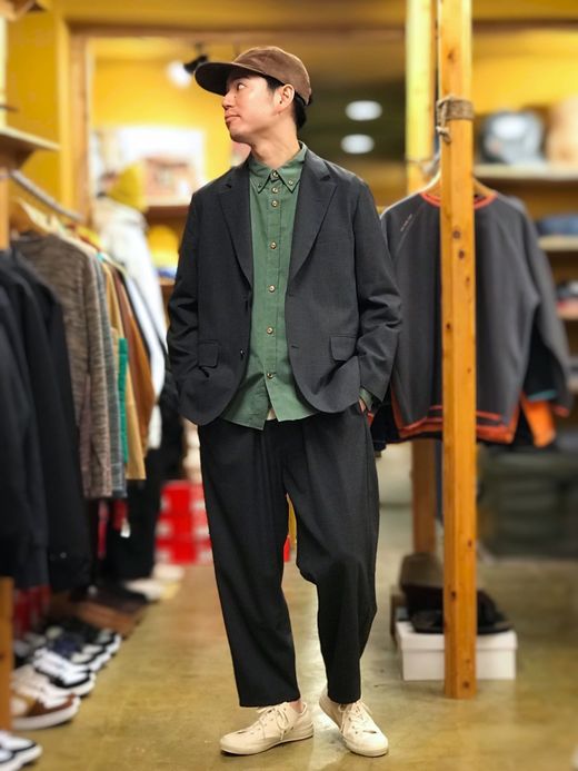 ANACHRONORM AN052 / TAILORED EASY SLACKS / HEATHER GRAY
