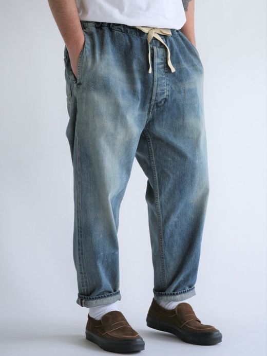 ANACHRONORM AN120-W / CINCHBACK DENIM EASY PANTS / INDIGO AGING WASH