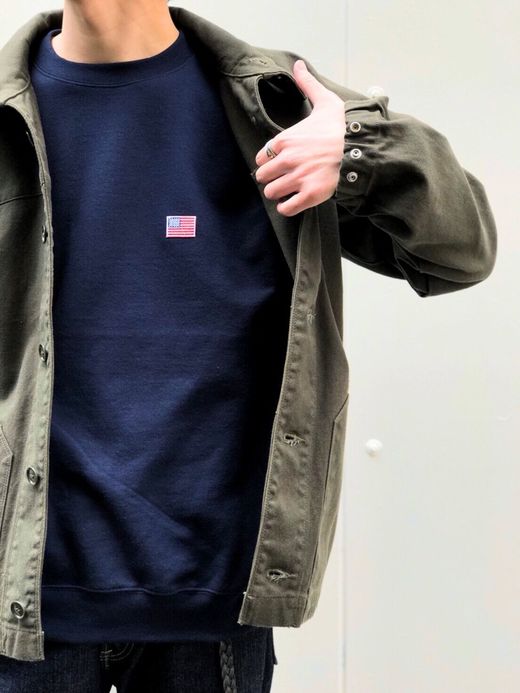 FLATBUSH Select American Flag Patch Crew SW / navy