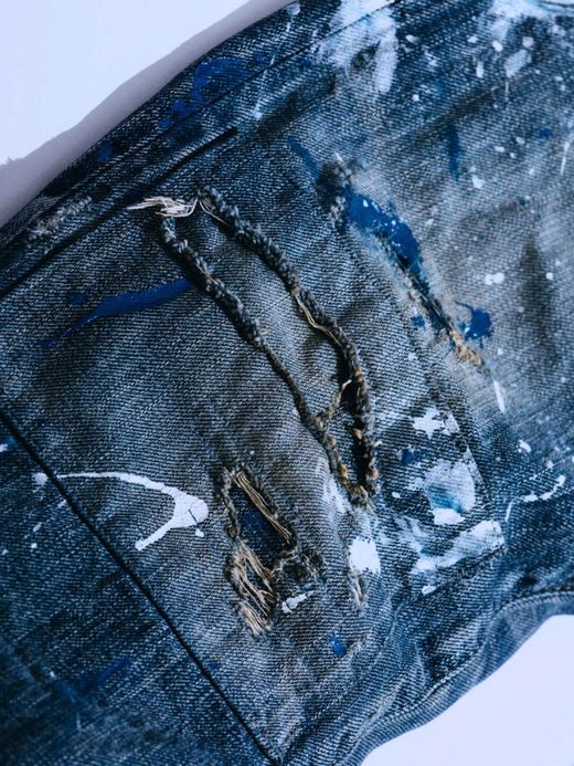 ANACHRONORM AN070 / PAINT REMAKE DENIM PANTS / INDIGO