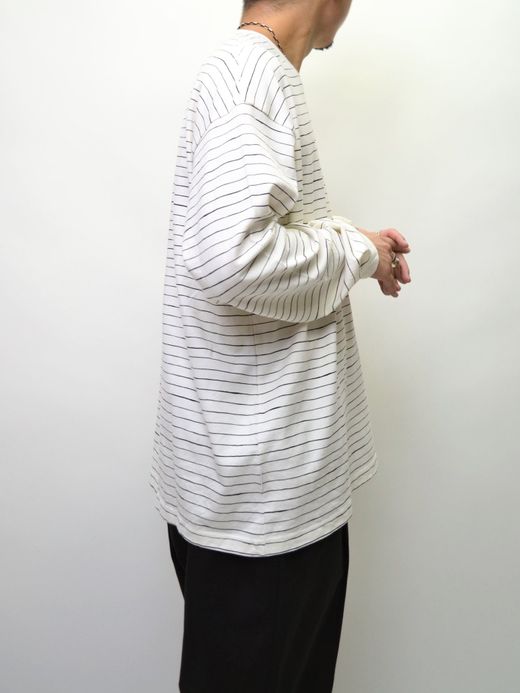 S.F.C SFCFW20CS02 / SIDE STRIPES LS TEE / WHITE/BLACK
