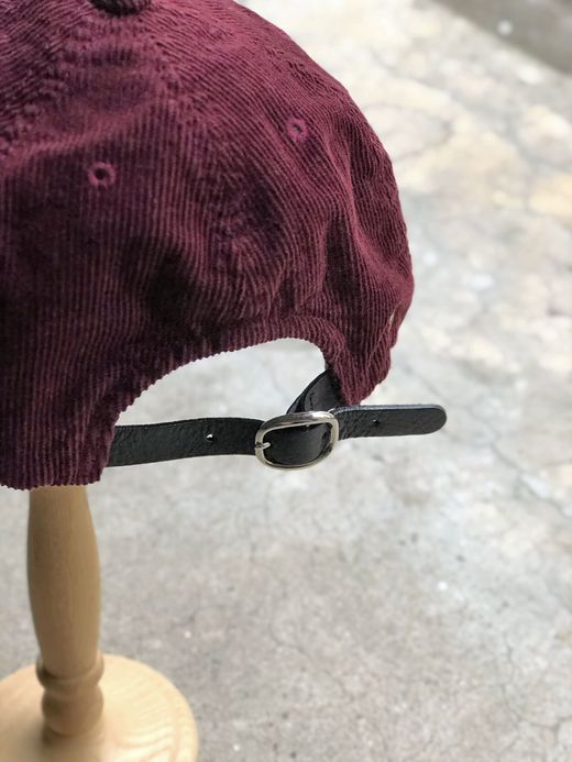 ANACHRONORM ANDC-045 / CORDUROY LEATHER BUCKLE CAP / BURGUNDY