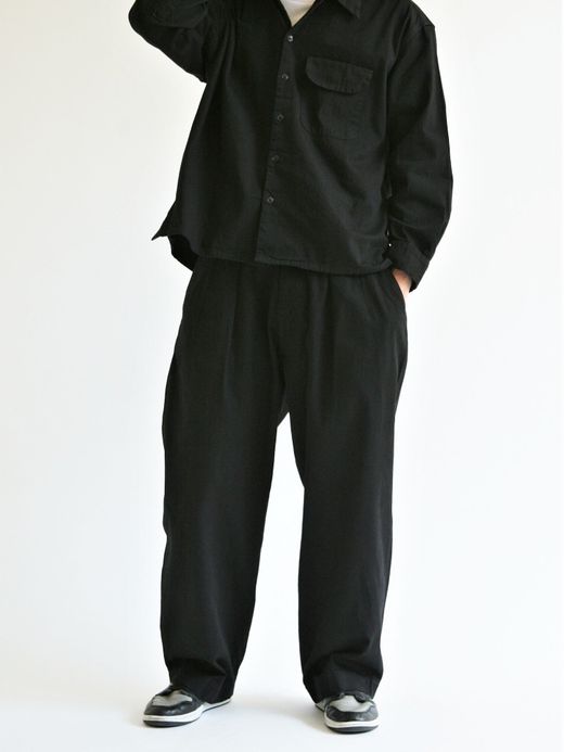 ANACHRONORM AN108 / DENIM TUCK WIDE TROUSERS / BLACK